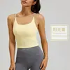 Sujetador deportivo sin costuras de alta elasticidad transfronterizo para mujer, verano con almohadillas en el pecho, sujetador de yoga, camiseta sin mangas de fitness, camisola para yoga