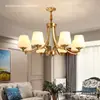 Lámpara de araña para sala de estar, Lujo minimalista moderno americano, Lámpara elegante para comedor y dormitorio principal, Luminarias de iluminación de alta gama totalmente de cobre estilo rústico vintage