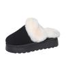 Pantuflas Peludas de Comercio Exterior para Exterior de Mujer Nuevas Pantuflas de Nieve de Invierno de Suela Gruesa Baotou Forradas de Felpa Cálidas Zapatillas de Algodón de Medio Talón