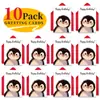 Conjunto de Envelopes para Cartão de Aniversário Novo de Grande Tamanho Transfronteiriço, Cartão de Mensagem de Presente de Pinguim Cartoon Infantil e Fofo