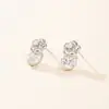 Brincos Minimalistas de Flor de Rosa para Mulheres, Design de Coração Estilo Ins, Brincos de Cobre com Zircônia de Luxo Leve, Moda de Verão de Nicho