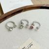 Anillo Abierto Minimalista de Diamante Brillante para Mujer, Estilo Coreano Ins Moda Versátil Anillo para Dedo Índice con un Temperamento Nicho de Alta Gama