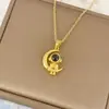 Venta Caliente Transfronteriza Creativo Astronauta Luna y Estrella Proyección 100 Idiomas Te Amo Pareja Día de San Valentín Collar Joyería