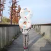 Globo de Película de Aluminio Blanco con Cara Sonriente y Margarita para Cumpleaños Accesorios para Fotos de Cumpleaños de Bebé Decoración Digital Sol de Celebridad de Internet