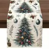 2026 Nova Passadeira de Mesa de Linho de Natal da Amazon Decoração de Festa ao Ar Livre Festival de Inverno Toalha de Mesa Jogo Americano Personalizado