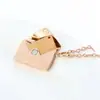 Collar con Colgante de Corazón Geométrico para Sobre de Venta Caliente Transfronteriza Joyería Conmemorativa Personalizada DIY para Parejas Joyería de Lujo Ligero de Nicho
