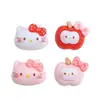 Gato manzana lindo caricatura DIY accesorios para joyería pegamento de crema resina pequeños accesorios hebilla de zapato con agujero bolsa de material al por mayor