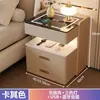 Mesa de noche de lujo inteligente de madera maciza, moderna, de alta gama, para dormitorio del hogar, simple, multifuncional, carga inalámbrica, almacenamiento