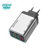 Cargador multiporta transfronterizo 3USB+3PD, adecuado para teléfonos Apple y Android, con adaptadores de corriente estándar europeo y británico