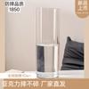 Adornos de Jarrón Acrílico, Arreglo Floral para Sala de Estar, Cultivo en Agua Transparente, Tubo Recto, Bambú Rico, Sensación Hidropónica, Anti-Caída