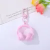 Llavero Colgante de Auriculares 3D Colorido Colgante de Cuentas DIY Cadena de Teléfono Linda Decoración para Bolso de Coche Accesorios