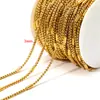 Cadena de eslabones para pulsera de moda DIY, accesorio de joyería, cadena de pinza de perla cuadrada con baño de vacío de acero inoxidable transfronteriza, venta al por mayor