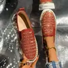 Zapatos casuales tipo mocasín de plataforma para estudiantes estilo coreano con pedrería, mocasines transpirables de suela gruesa para mujer, adecuados para todas las estaciones