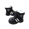 32-37 Nuevo Invierno Dos Capas Algodón Felpa Corta Zapatos para Niños Estilo Coreano Botas de Cuero para Niñas Botines para Niños Botas Martin de Media Pantorrilla
