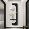 Vaso Decorativo Pintado de Entrada Borboleta Plantio Verde Sala de Estar de Alto Nível Corredor Corredor Pintura Mural Preto e Branco Cinza Hidropônico Pintura Suspensa