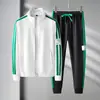 Novo cardigã de outono e inverno de 2022, principal lançamento, conjunto esportivo casual masculino, suéter de gola redonda de duas peças, conjunto de duas peças para jovens