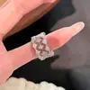 Anillo de Plata de Ley S925 Calado de Encaje para Mujer, Ajustable, Nicho, Gama Alta, Lujo Accesible, Versátil, Anillo para Dedo Índice, Nueva Joyería para Manos