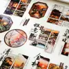 Paquete de Pegatinas para Mascotas Yiniao Serie Jardín de las Cuatro Estaciones Estilo Antiguo Materiales de Decoración para Diario, 15 Hojas en 6 Diseños