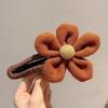 Novo Grampo de Cabelo de Flor de Pelúcia para Mulheres com Cabelo na Nuca, Grampo de Cabelo Semipreso, Presilha Grande de Uma Palavra, Raiz do Cabelo