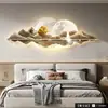 Nuevo painting con luz LED 2026 para decoración de sala de estar y dormitorio, painting de alce de lujo para la riqueza, painting de gran paisaje, arte de pared luminoso