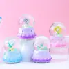 Nuevo producto transfronterizo: Bola de cristal con gorro de Santa, mini bola de agua brillante, adorno creativo, decoración de luz ambiental para Navidad