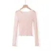 Pura e sedutora, camiseta sexy de renda e tule com mangas compridas, nova moda de outono, justa, cor sólida, blusa de puxar, peça externa
