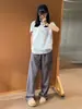 Pantalones de Chándal Scimitar Pesados Rasgados Bloques de Color Estilo Americano para Hombre, Pantalones Deportivos de Pierna Ancha para Otoño, Pantalones Largos Casuales de Caída Recta