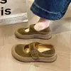 Zapatos de mujer tipo mocasín retro, nuevo modelo primavera-otoño, transpirables, ligeros, con cierre de velcro, suela suave, zapatos Mary Jane casuales y versátiles