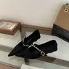 Otoño 2025 Nueva Moda Versátil Punta Puntiaguda Gamuza Elegantes Zapatos de Trabajo Poco Profundos para Mujer con Tacón Grueso Slip-On
