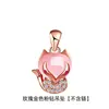 Pingente de raposa de cristal rosa, venda imperdível, pedra de hibisco, cristal rosa, amor, raposa, pingente, colar, corrente de clavícula de raposa fofa