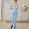Conjunto de Yoga para Mulheres, Novo Estilo, Alta Elasticidade, À Prova de Choque, Conjunto de Duas Peças com Top Nadador e Calça Flare Profissional para Pilates Fitness Esportes
