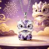 Nuevo Colgante de Dragón Blanco y Nube de Loto Estilo Chino, Collar de Dragón Pintado Estilo Nacional, Collar de Relieve Tridimensional de Lujo Ligero Unisex