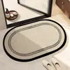 Tapete de chão fofo de diatomita estilo desenho animado para entrada de banheiro, antiderrapante, resistente à sujeira, lavável, tapete de banheiro absorvente