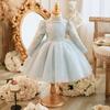 Vestido Pequeño Super Hada de Manga Larga para Niños Vestido de Princesa Esponjoso para Cumpleaños de Bebé Niña de Un Año Jardín de Infancia Presentador Concurso de Piano