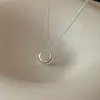 Collar Sencillo de Anillo Redondo para Mujer Versátil Estilo Ins Elegante Círculo Geométrico Cadena para Clavícula Dulce Lindo Diseño de Nicho