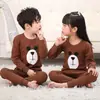 Pijamas para niños Algodón puro Ropa de otoño y conjunto de pantalones Ropa interior térmica para bebés y niñas Capa base para niños pequeños Suéter de algodón