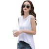 2024 Nuevo Chaleco con Capucha de Algodón Slub para Mujer Verano Holgado Estilo Coreano Camiseta Base Interior Talla Grande Sin Mangas con Tirante