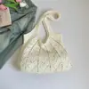 Bolso Tote de Punto Hueco de Gran Capacidad Estilo Nuevo, Bolso de Playa Casual de Moda y con Estilo, Bolso de Hombro Artístico Estilo Bosque