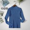 Suéter Feminino Novo Primavera e Outono Gola Alta Meia Manga Slim Fit Manga Longa Versátil Elegante Malha