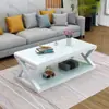 Mesa de centro moderna y sencilla para salas de estar pequeñas, mesa de té para uso doméstico, mesa de vidrio templado para apartamentos de alquiler, mesa de centro de oficina