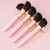 Mango Rosa Brocha para Contorno Brocha para Polvos Brocha para Rubor Tamaño Grande Individual En Stock Suave Portátil Brocha de Maquillaje al por Mayor Herramientas de Belleza