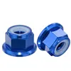 Porca Antivibração com Flange de Liga de Alumínio, Sextavada Externa, Azul Real, Tampa de Parafuso Espessa Antivibração M2M2.5M3M4M5M6M8