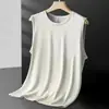 Chaleco Exclusivo Transfronterizo de Seda de Hielo para Hombre, Malla, Secado Rápido, Verano, Sin Mangas, Camiseta, Hombro Ancho, Talla Grande, Deporte, Fitness, Hombre