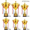 Trofeo de metal para juegos deportivos Copa cubierta binaural Baloncesto escolar Fútbol Premios Trofeo de alta gama