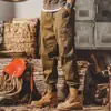 Calça de Trabalho Retro Americana Masculina Primavera Outono 2025 Nova Solta Reta Tendência Marca Jogger Outono Calças Casuais Masculinas