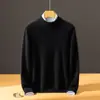 ¡Comercio Exterior! ¡Suéter de cachemira grueso de doble capa con cuello semi-alto para hombre, proporcionado por el cliente! Suéter de Lana para Hombre