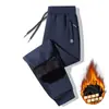 Pantalones casuales para hombre con forro polar, tela 95% algodón 5% spandex, pantalones de algodón cálidos para exteriores, pantalones deportivos, pantalones jogger de pierna recta para estudiantes