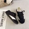 Primavera 2026 Novo Retro Sapatos Forrest Gump Femininos Malha Respirável Casuais Esportivos Versáteis Pretos Treinamento Alemão para Estudantes