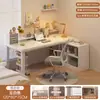 Escritorio de Esquina Uso Estudiante Hogar Escritorio para Escribir Escritorio de Esquina para Oficina Escritorio en Forma de L Escritorio con Estantería Integrada Escritorio de Computadora para Dormitorio