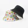 Sombrero de pescador con estampado digital de mariposas de doble cara transfronterizo, sombrero de sol unisex, sombrero de pescador moderno para exteriores